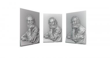 Portrait (Walt Whitman, PRT_0056) 3D models for cnc